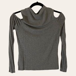 Garage Cold Shoulder Grey Long Sleeve Shirt Medium